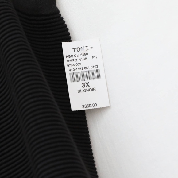 NWT Toni T column black midi skirt ribbed knit warm winter fall plus size 3X new - Picture 5 of 8